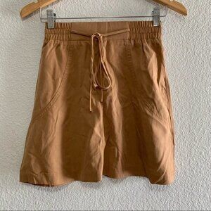 BCBG Brown Sugar Flowy Mini Skirt